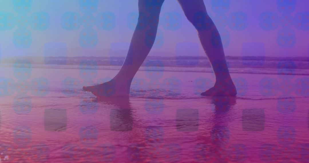 Abstract Beach Walk with Love and Serenity Concept