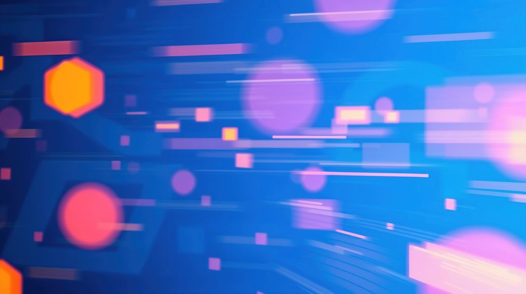 Futuristic Neon Shapes in Abstract Digital Motion