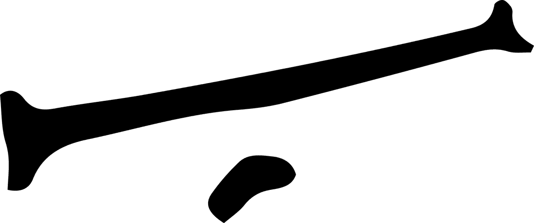 Transparent Illustration of Black Shape with Stain Design