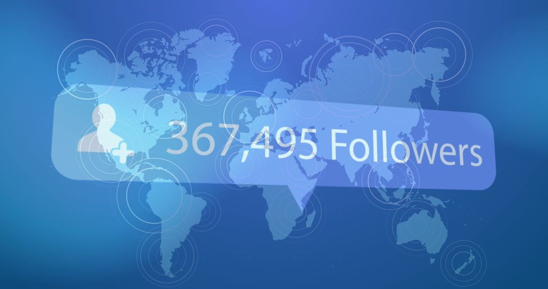Profile Icon with Increasing Followers on Global Network Interface
