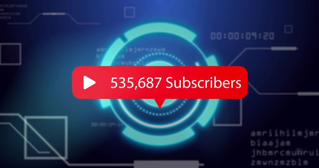 Futuristic Digital Interface with Subscriber Count