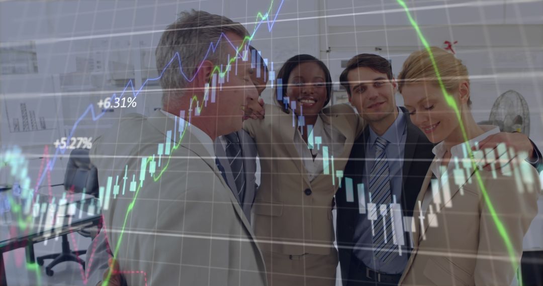 Diverse Business Team Embracing Financial Growth and Success