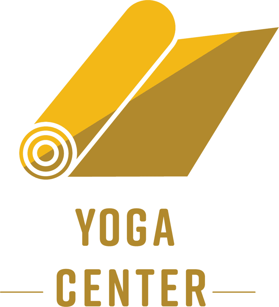 Transparent Yellow Yoga Mat Icon with Text for Wellness Center Branding
