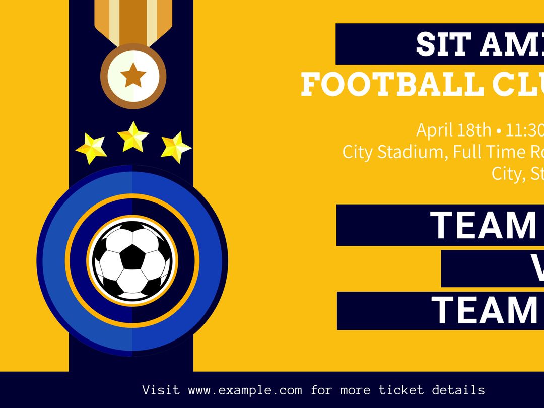 Dynamic Football Event Poster Template with Medal and Stars