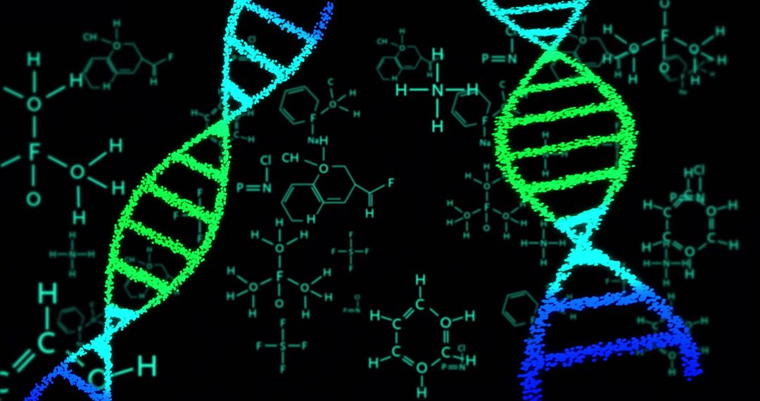 Glowing DNA Strands with Chemical Structures Zavrel