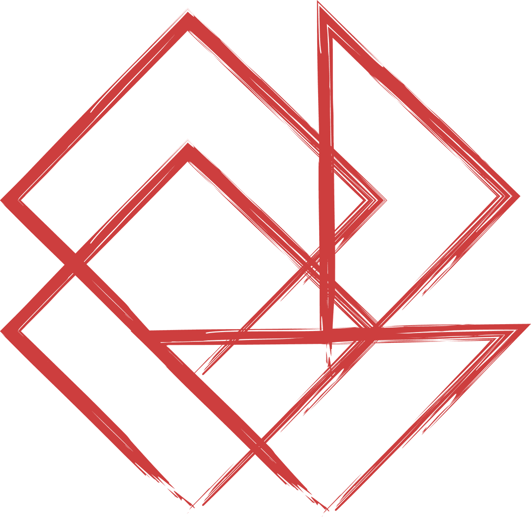 Geometric Red Shapes Vector on Transparent Background