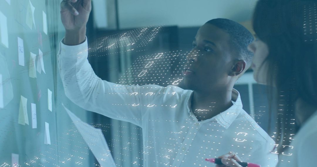 Business Team Analyzing Data Overlay with Innovative Digital Concept