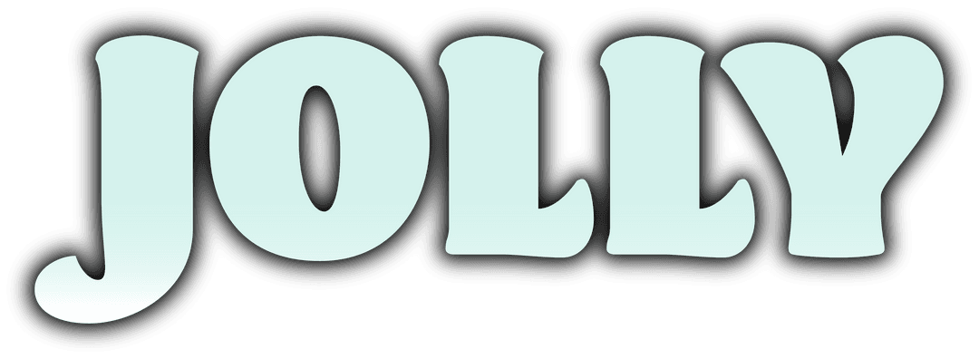 Transparent Green Jolly Text with Shadow for Festivities