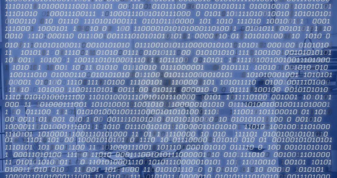 Binary Code Matrix on Blue Interface Display