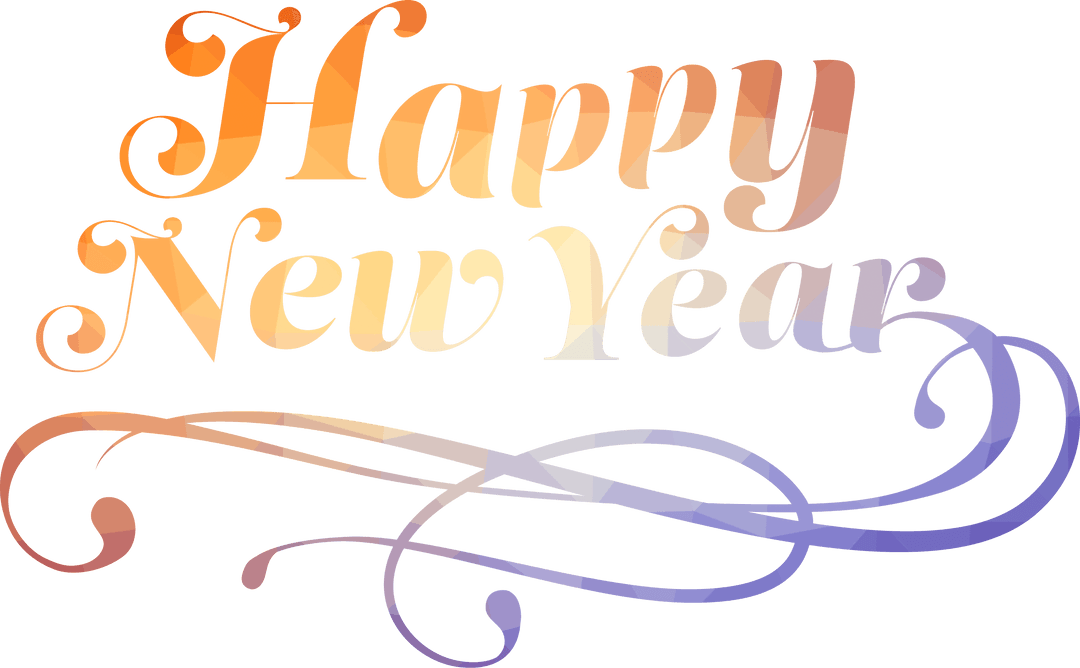 Colorful Transparent Happy New Year Text Design