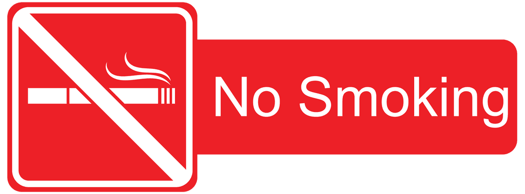 No Smoking Sign on Transparent Red Background
