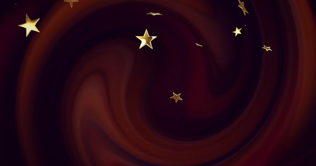 Swirling Stars on Dark Abstract Red Background
