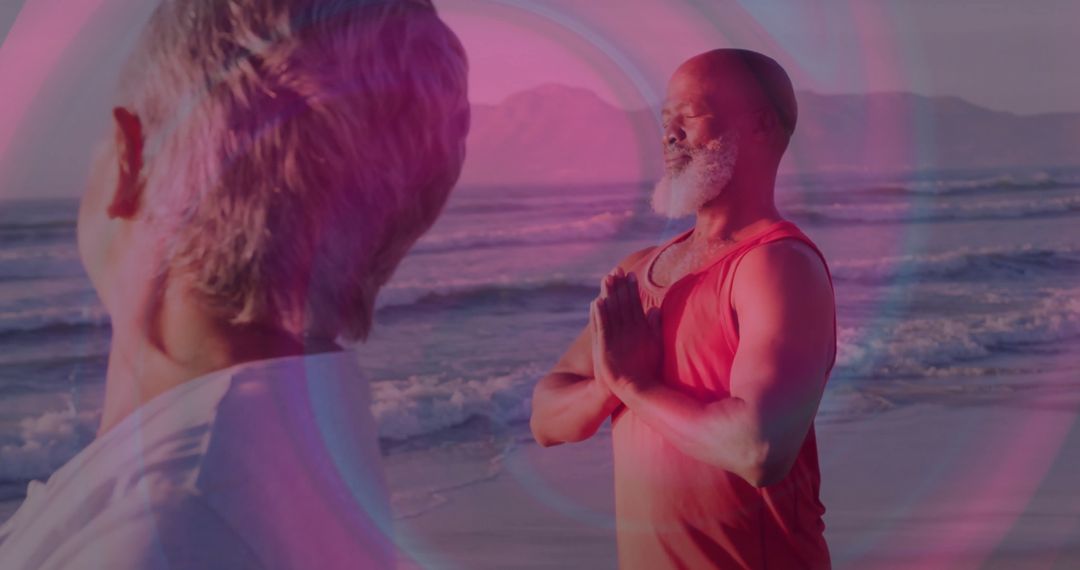 Serenity and Mindfulness on a Sunset Beach