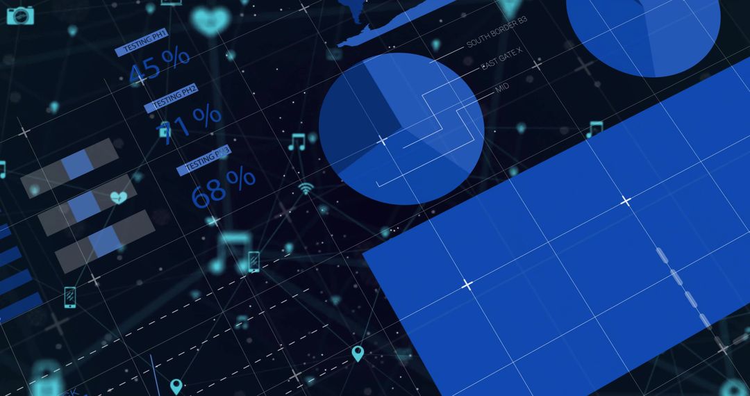 Futuristic Analytics Dashboard with Digital Data Visualization