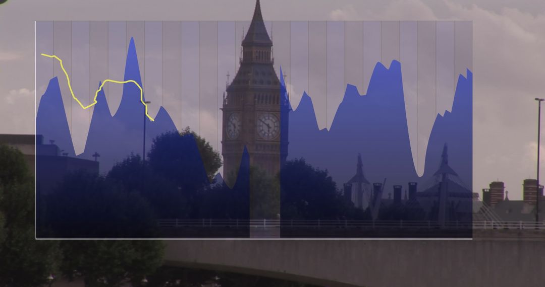 Financial Analytics Concept Over London Skyline