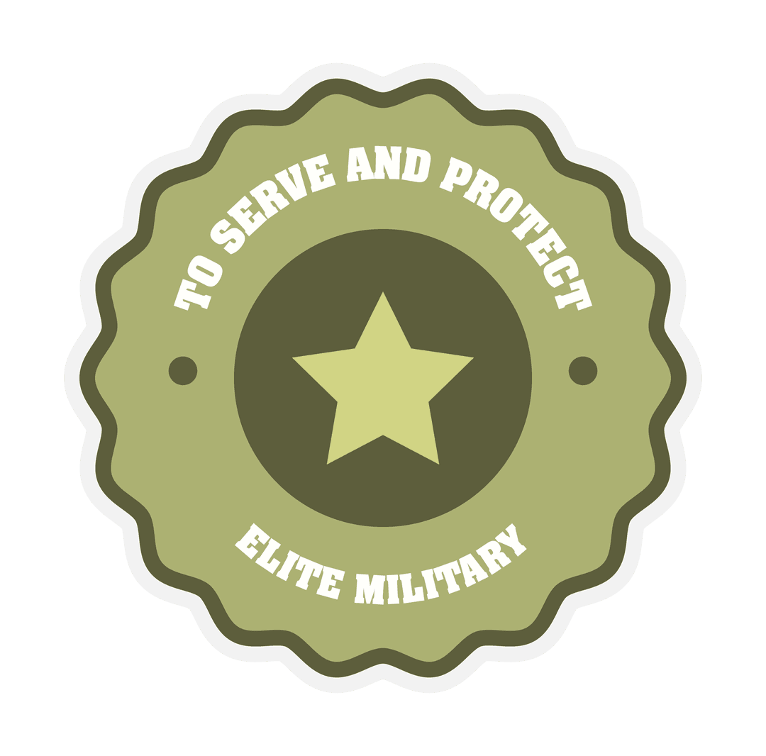 Transparent Elite Military Badge Design with Star
