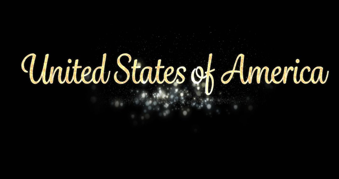 Gold United States of America Text on Black with Silver Bokeh - Free Images, Stock Photos and Pictures on Pikwizard.com