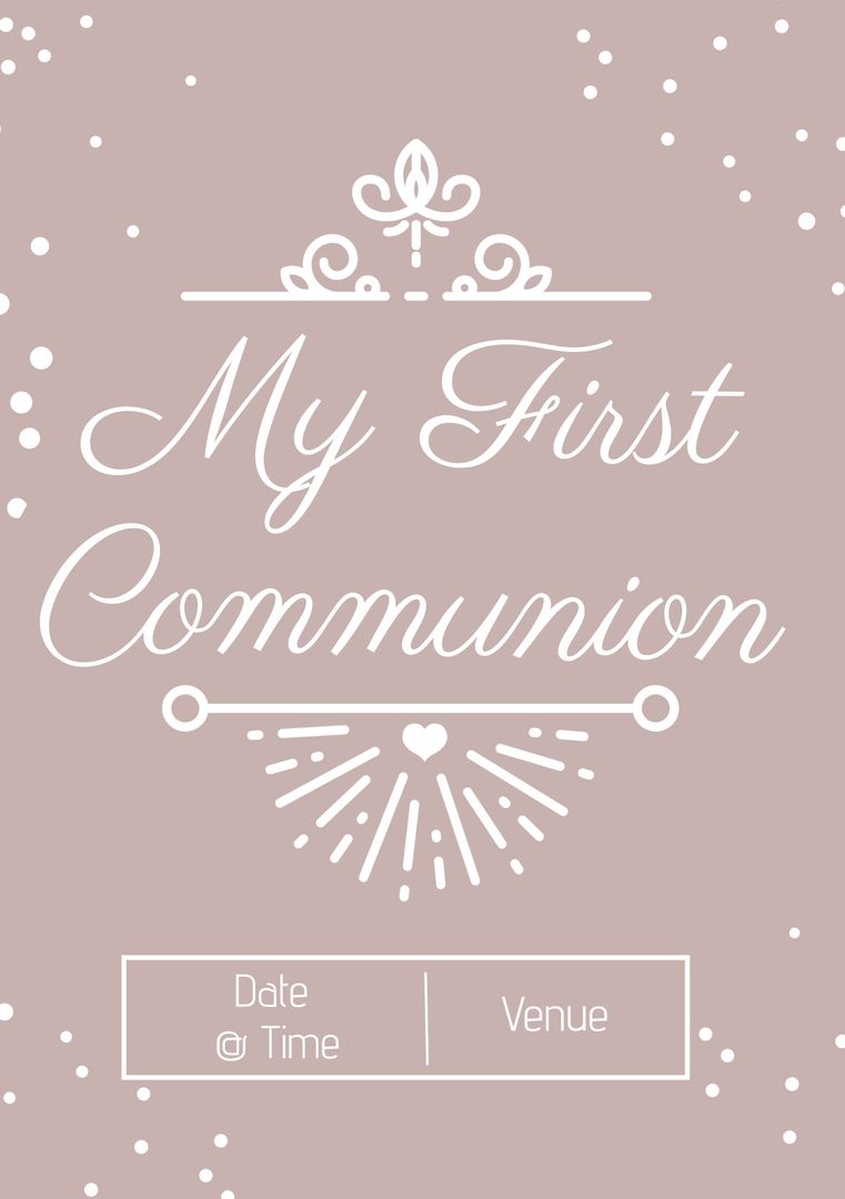 Elegant First Communion Invitation Card Design