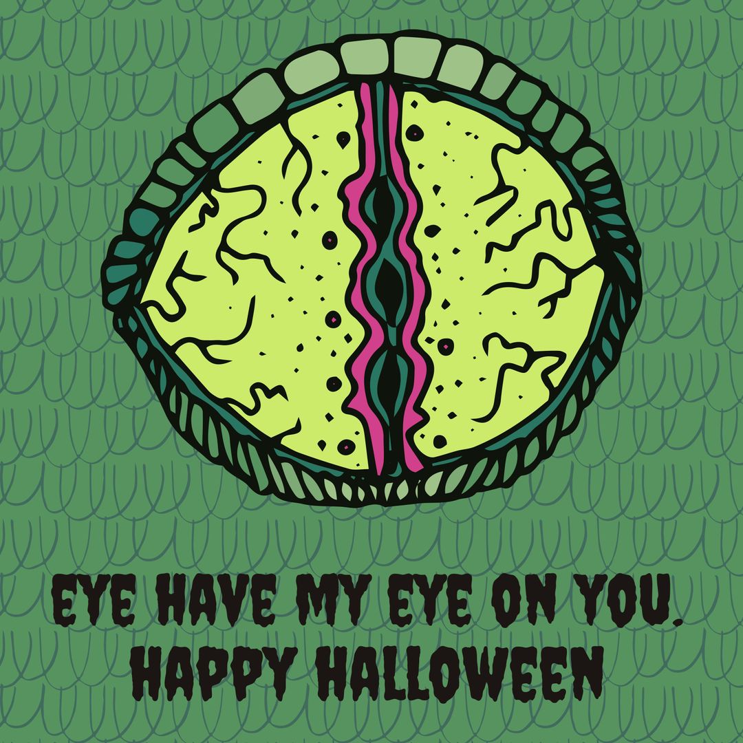 Quirky Eyeball Illustration with Spooky Halloween Vibe