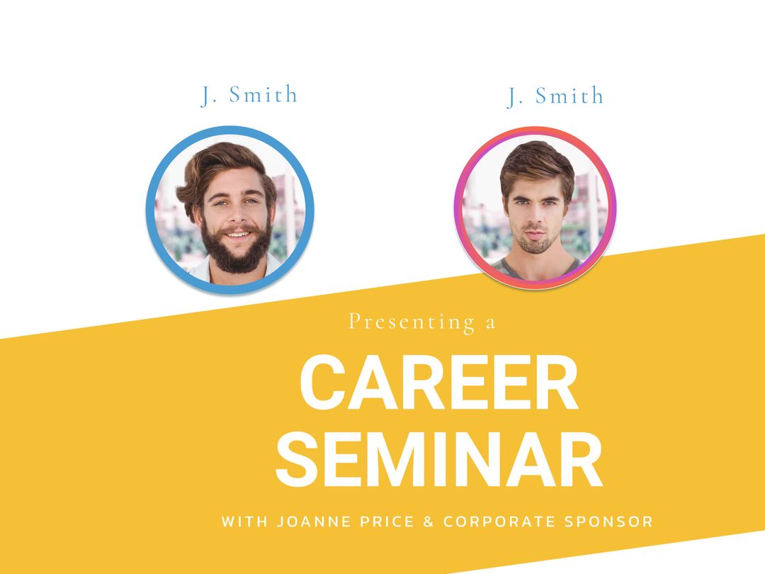 Career Seminar Template with Male Headshots and Bold Text - Download Free Stock Templates Pikwizard.com