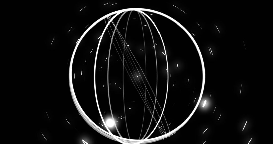 Energized White Rings in Motion over Dark Backdrop