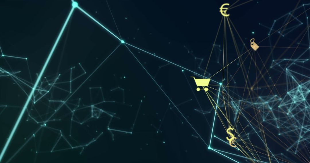 Digital Shopping Connections Abstract Background with Network Elements