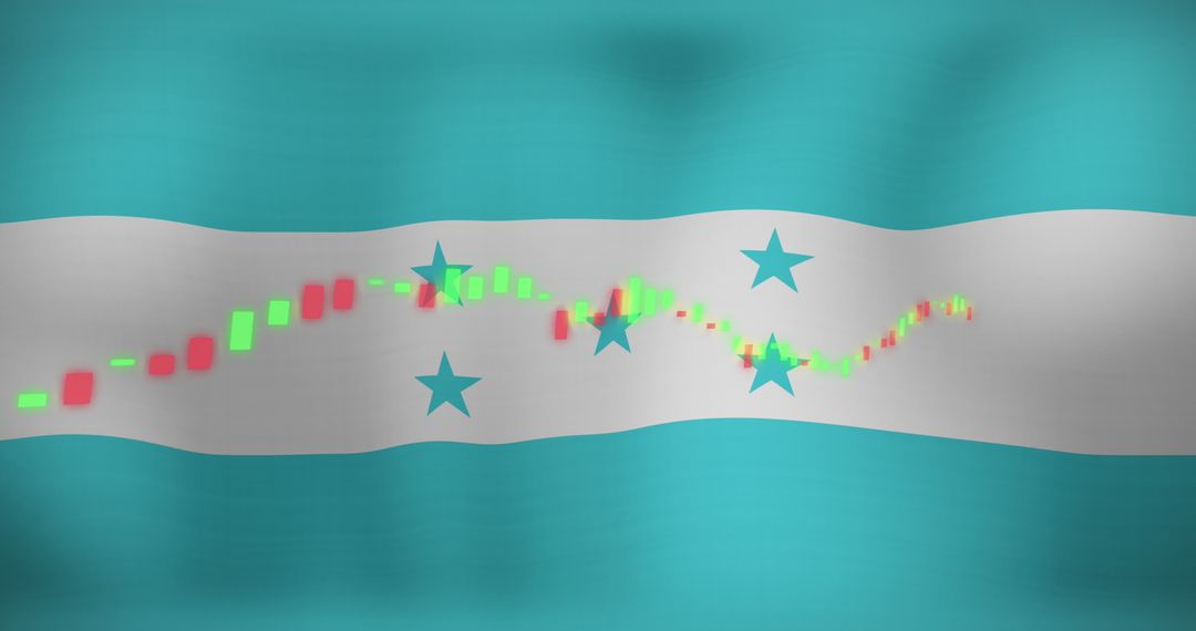 Honduras Flag with Stock Market Data Visualization