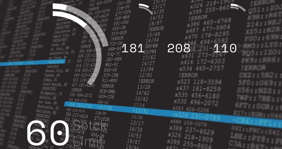 Digital Financial Data Processing on Screen Concept