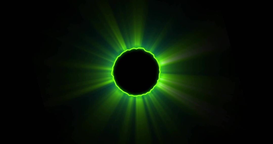 Radiant Neon Green Circle in Dark Abstract Space
