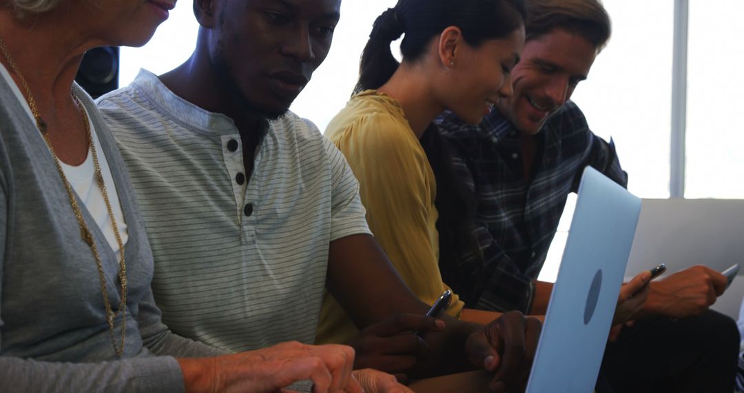 Diverse Team Collaborating in Professional Workspace