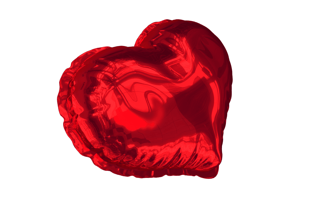 Red Heart Balloon Transparent Background Vector for Party and Love Concepts