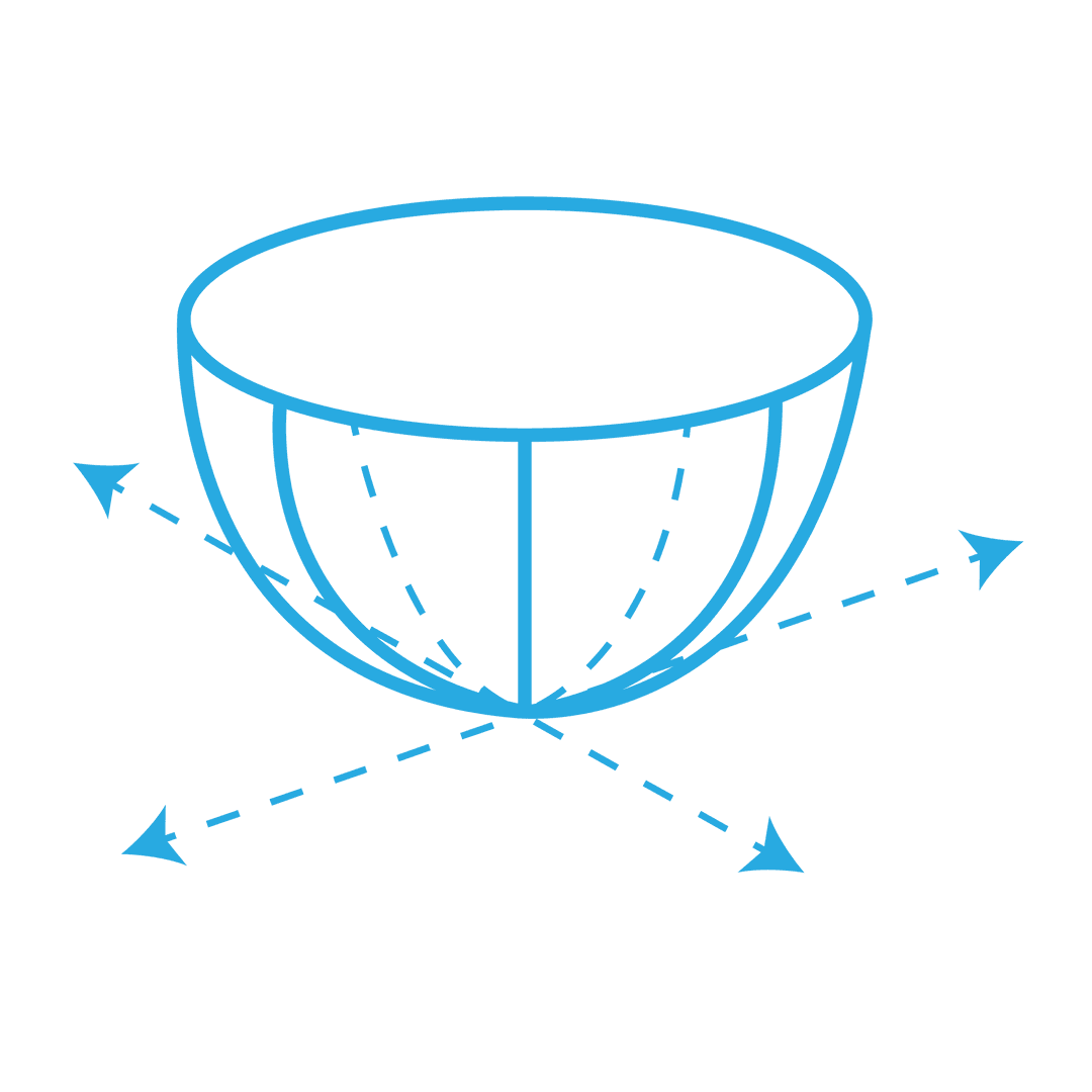 Transparent Mathematical Sphere Illustration with Arrows