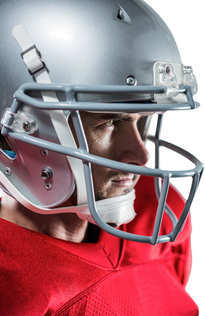 Close-up Portrait of Serious American Football Player in Transparent Helmet - Download Free Stock Images Pikwizard.com