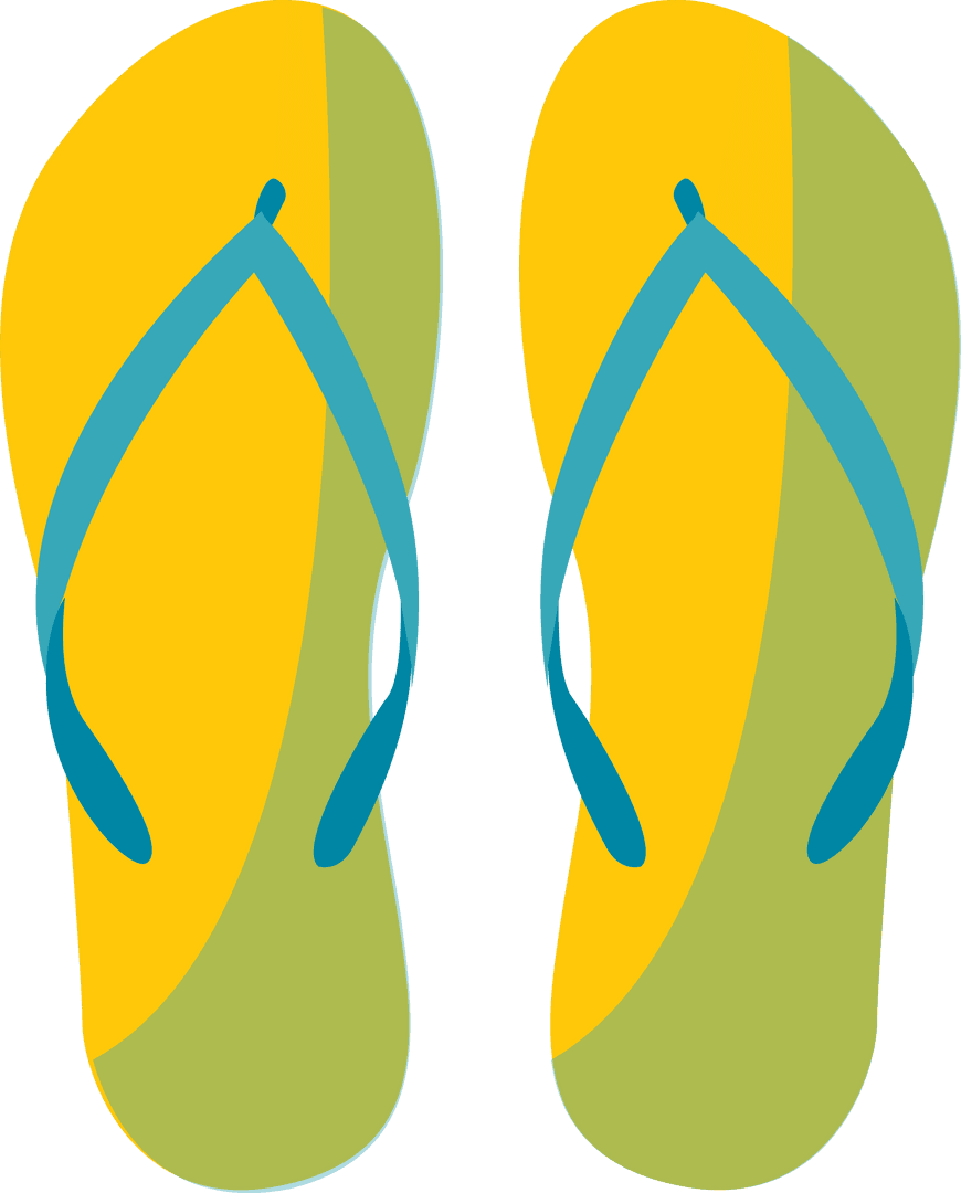 Transparent Bright Flip-Flops with Teal Straps in Minimal Design