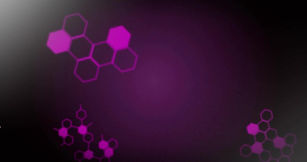 Glowing Purple Hexagon Clusters on Dark Background