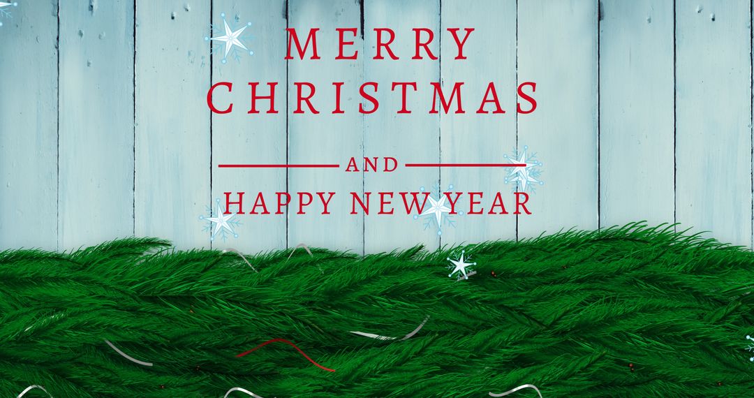 Festive Christmas and New Year Greeting with Fir Branches