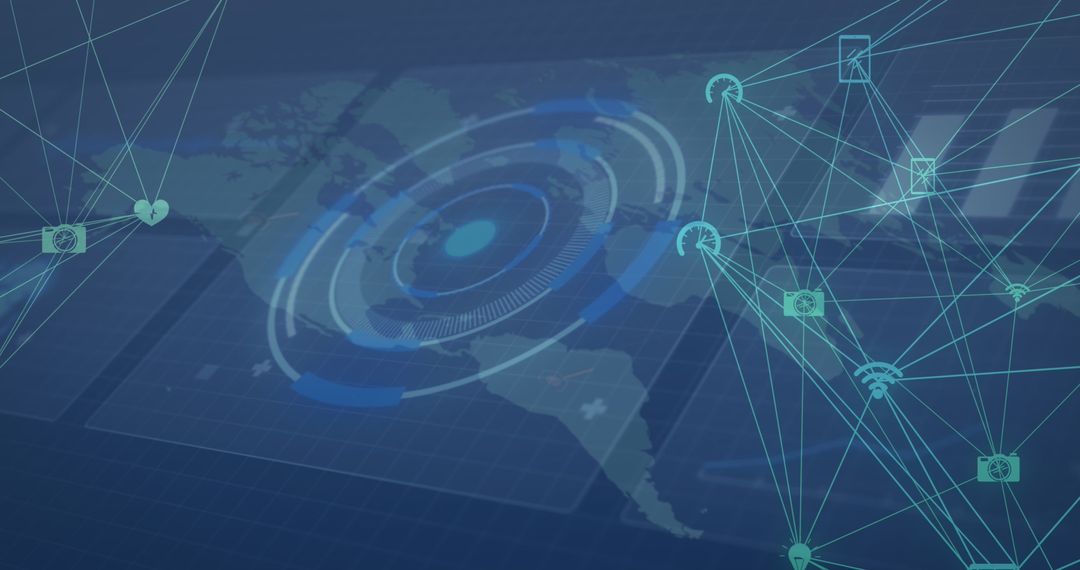 Global Network Connections and Digital Interface Concept