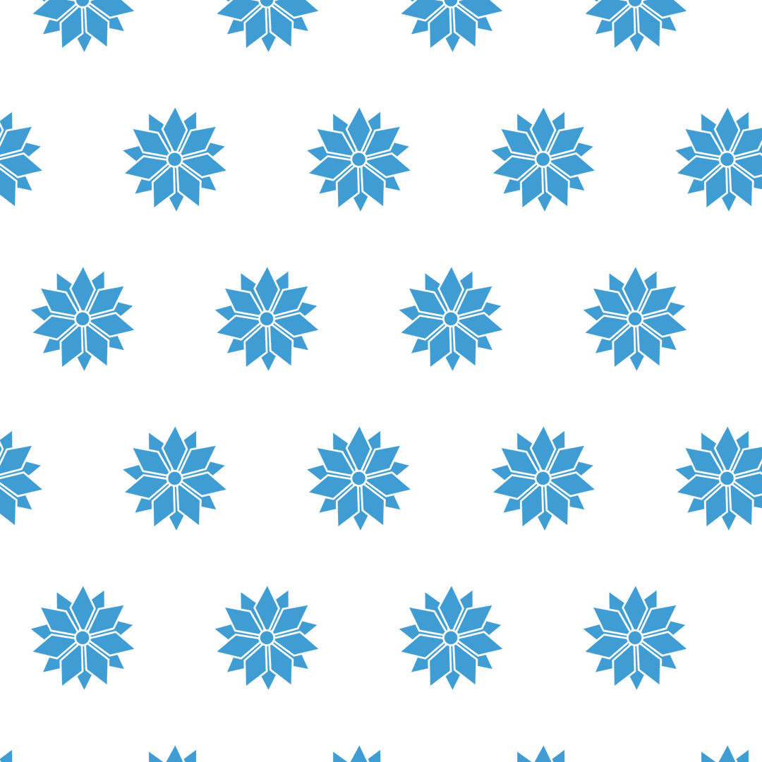 Blue Geometric Flower Pattern on Transparent Background