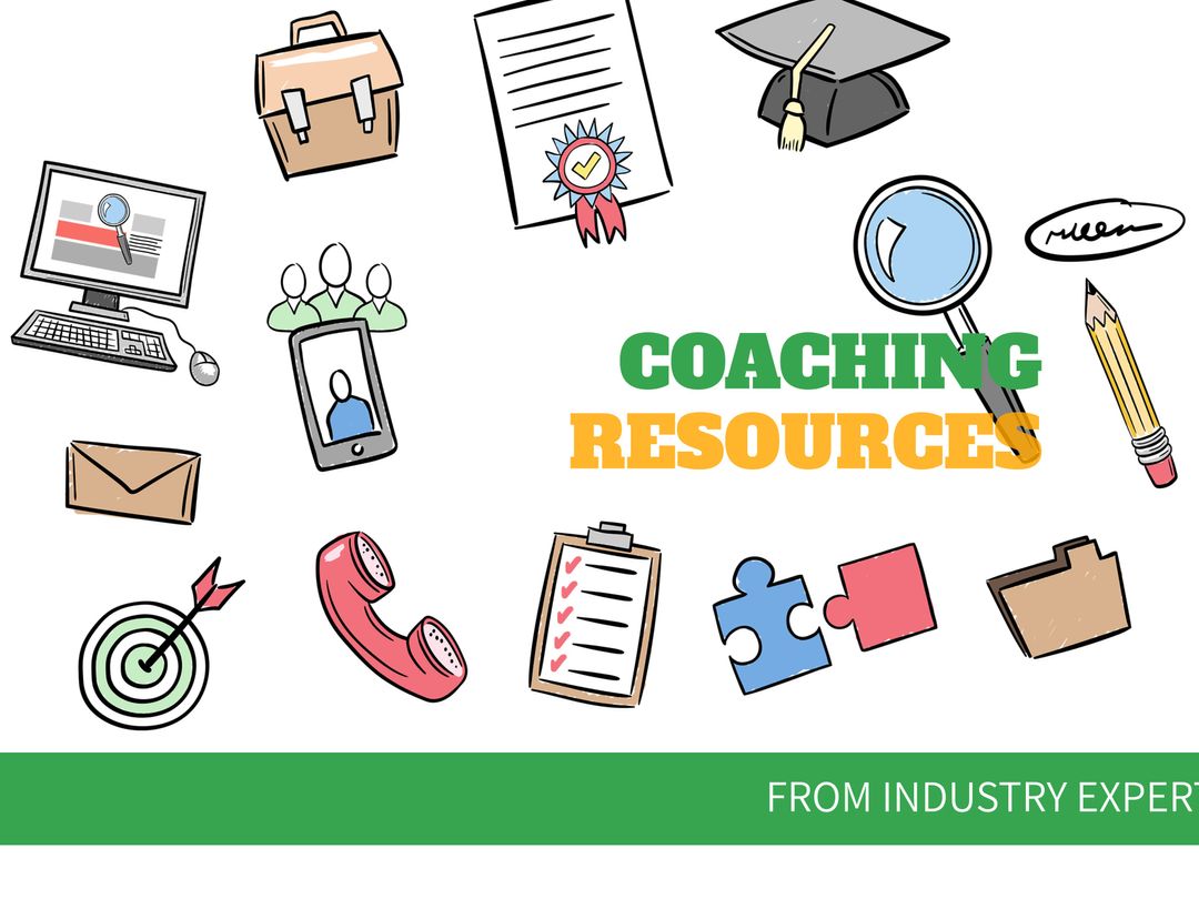 Colorful Coaching Resources Icons for Educational Tools