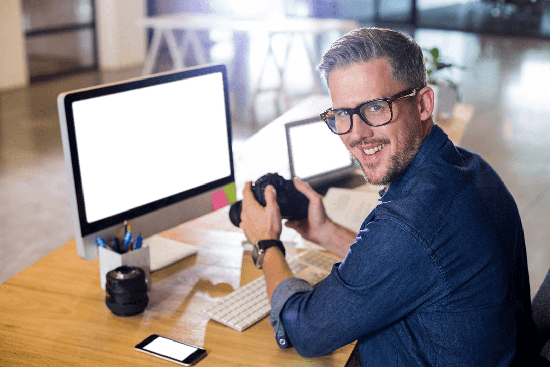 Transparent Technology Enthusiast Embracing Digital Photography