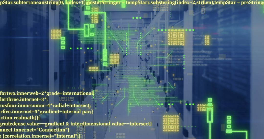 Futuristic Circuit Board and Data Processing Visual Overlays