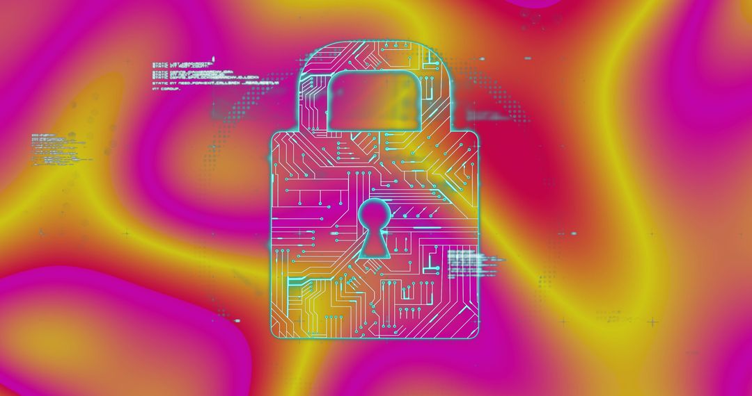 Digital Security Symbol with Vivid Gradient Background