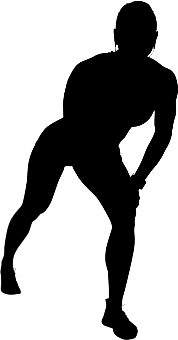 Woman Stretching Silhouette on Transparent Background