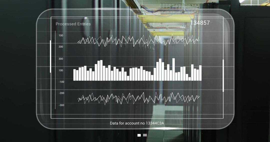 Data Processing Visual Overlay in Modern Server Room