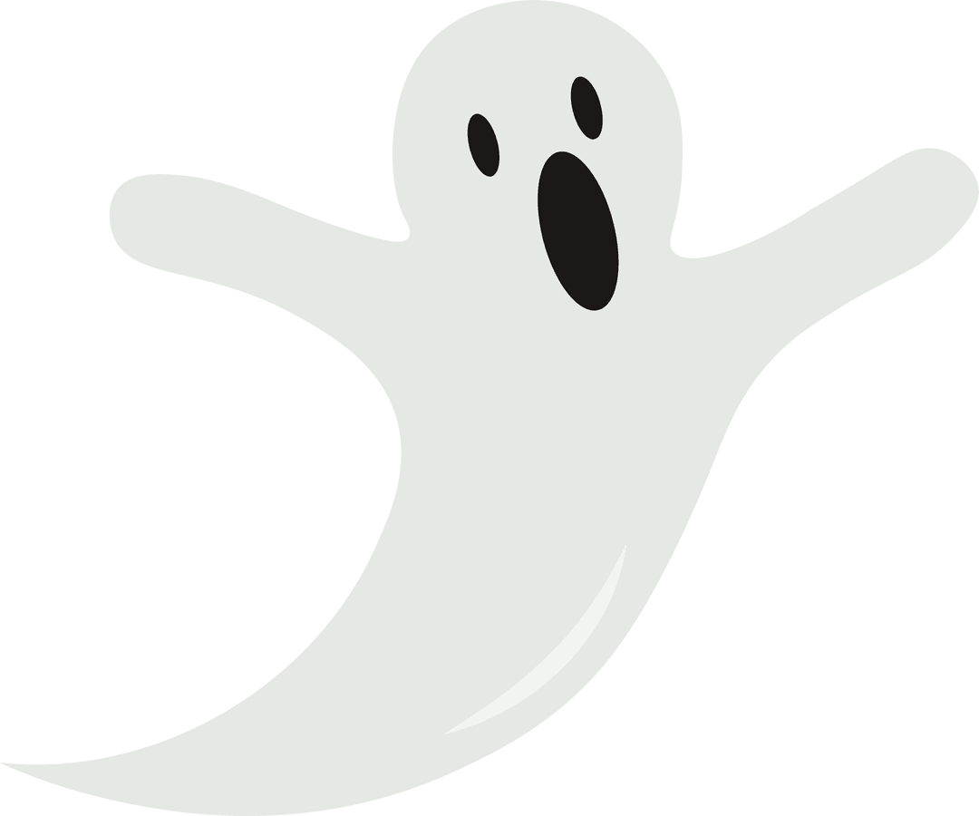 Transparent Vector Illustration of Friendly White Ghost