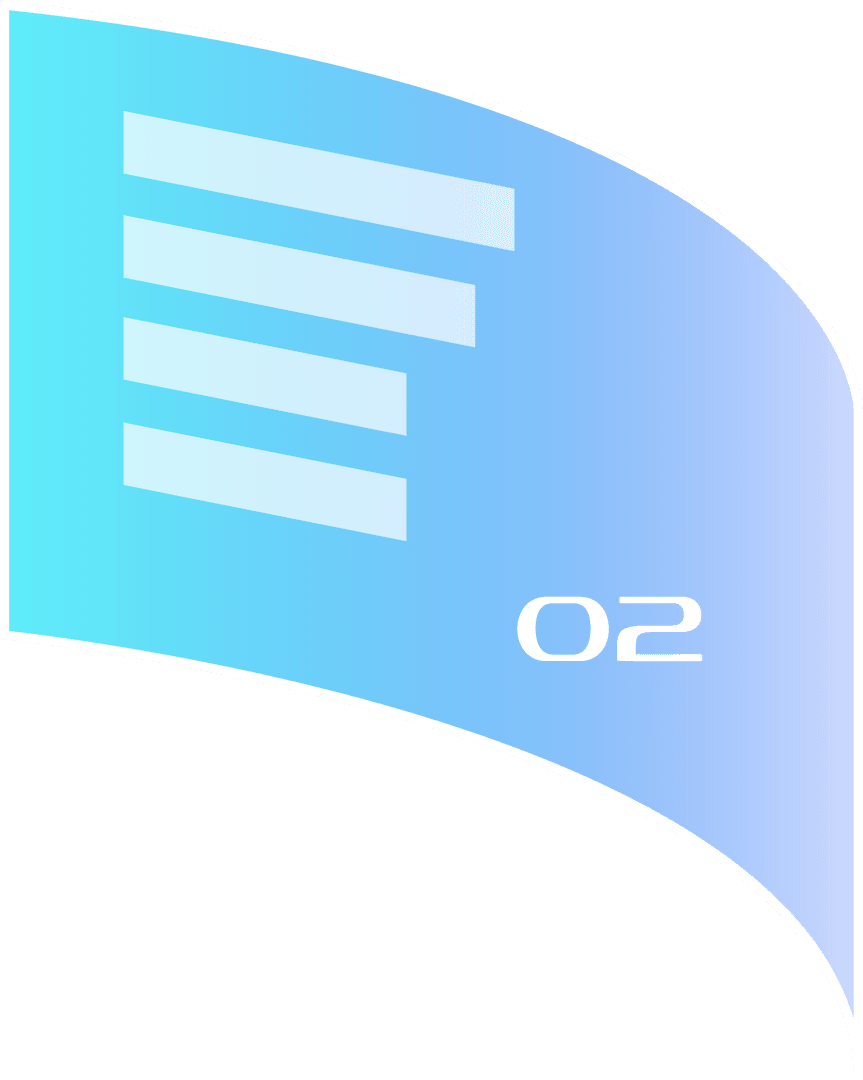 Curved Gradient Ribbon Panel with Transparent Background