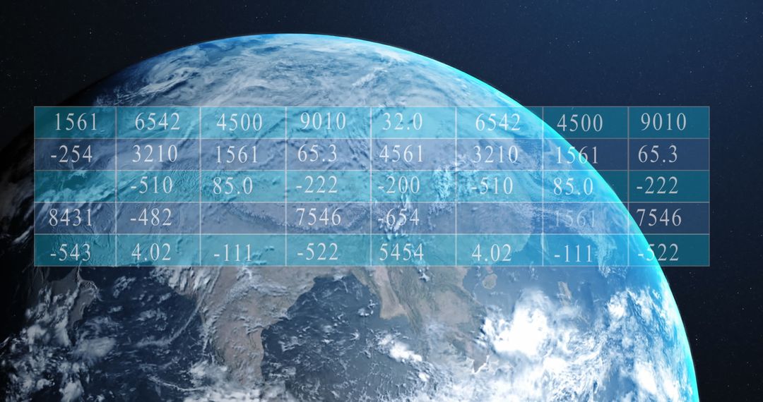 Transparent Financial Data Overlaying Earth