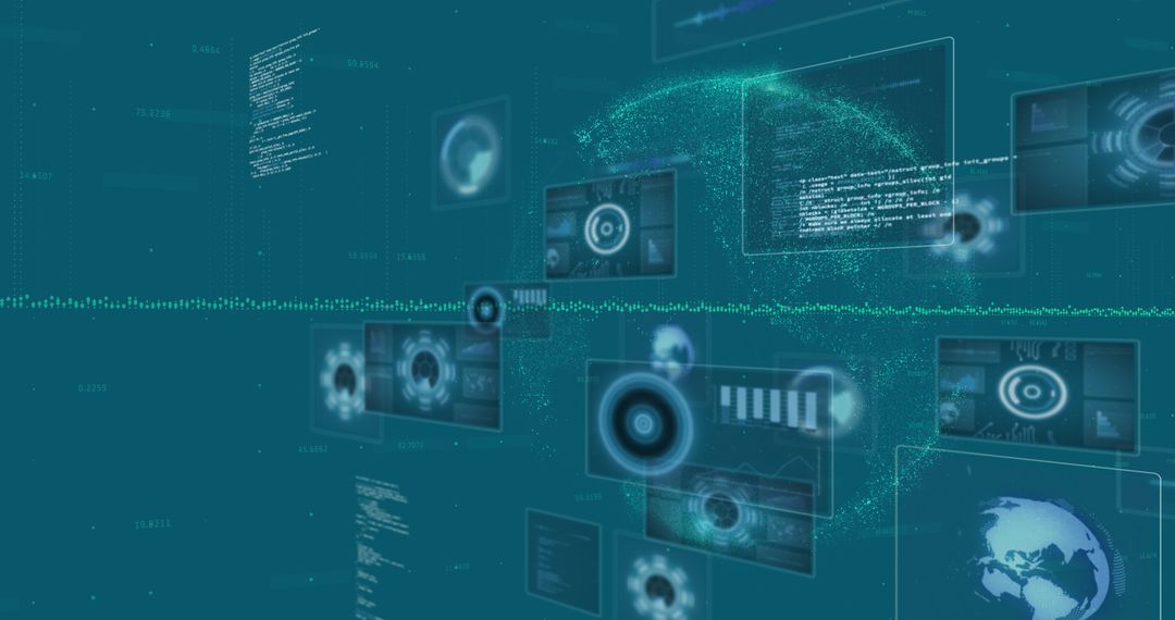 Digital Data Processing and Global Connectivity Concept