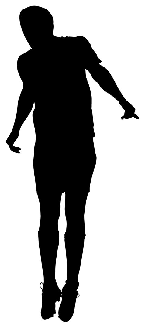 Transparent Silhouette of Male Football Player Vector Icon