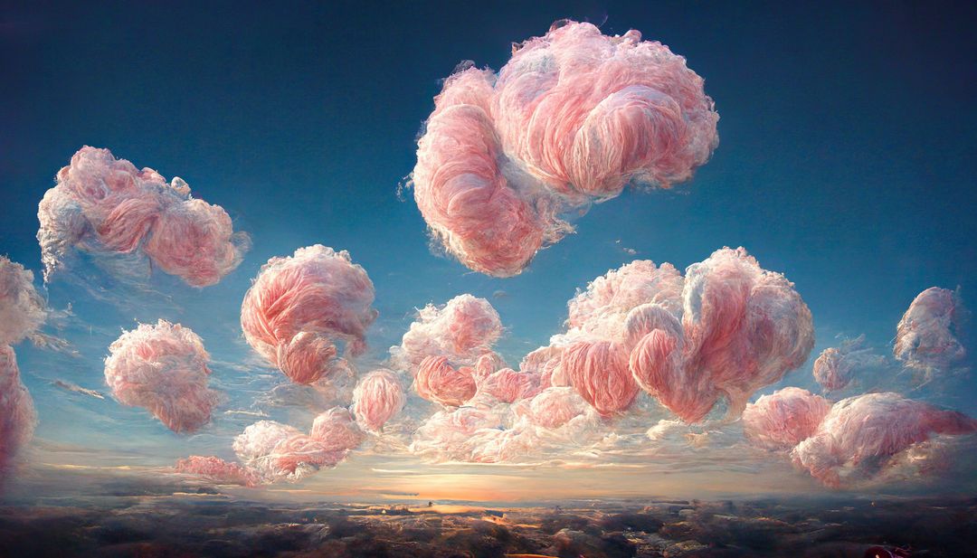 Surreal Sky with Pink Cotton Candy Clouds at Dusk - Free Images, Stock Photos and Pictures on Pikwizard.com